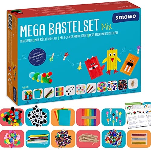 Mega Bastelset Starterset - Bastelbox Mix - mit kreativen Bastelideen Mein Shop 