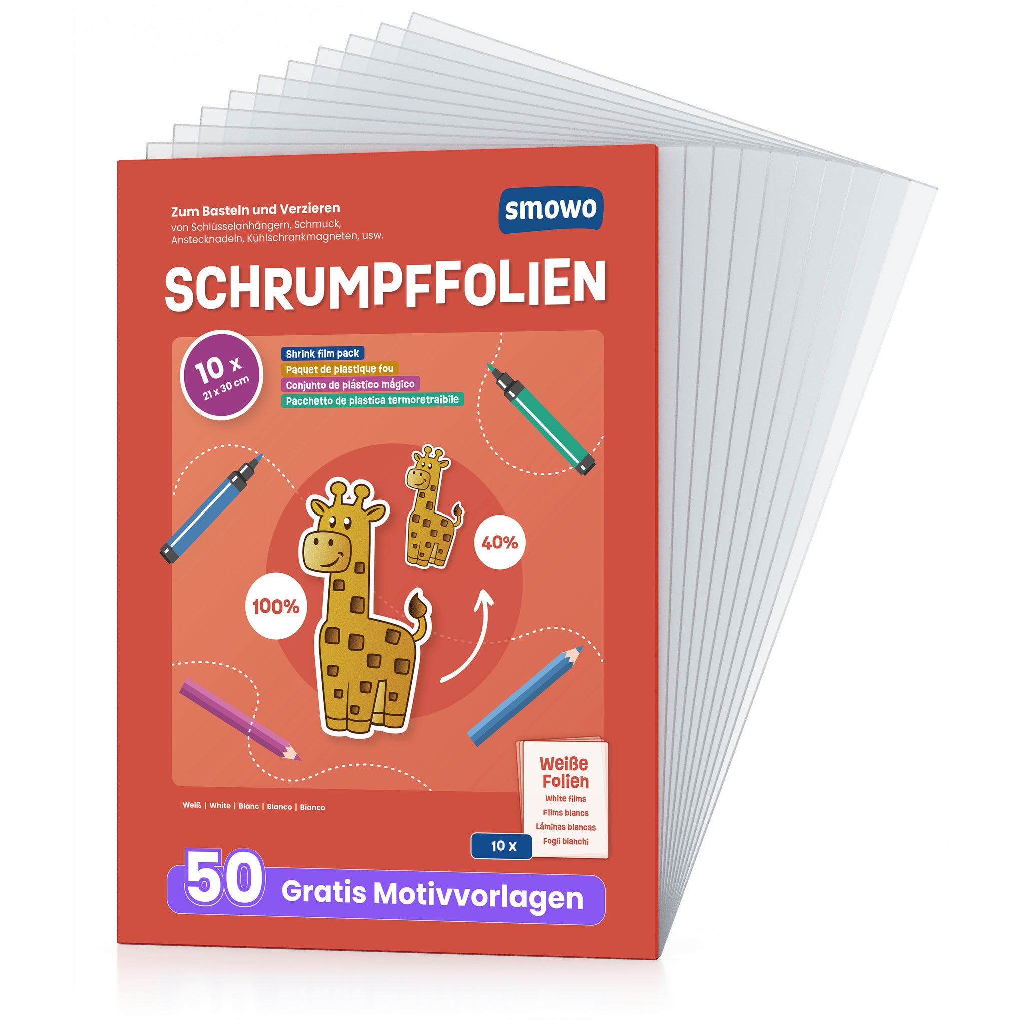 10 Stück Schrumpffolien transparent