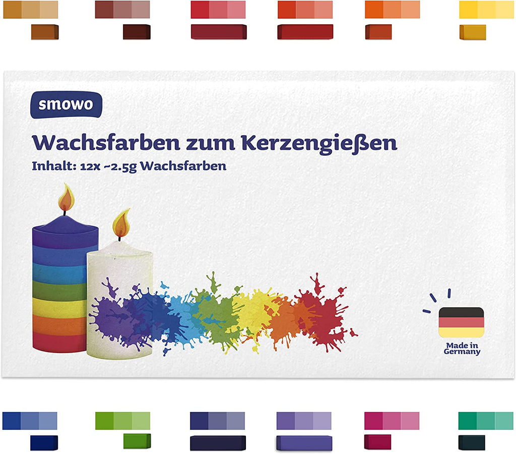 12 Kerzenwachs Farben zum Kerzen selber machen Mein Shop 